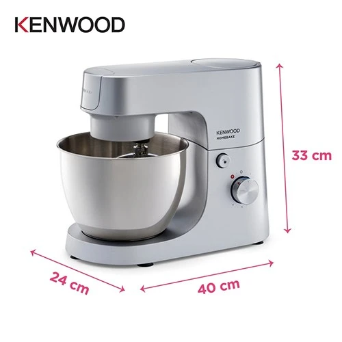 Kenwood HomeBake Stand Mixer KHH01.000SI - 1000W - 5L Stainless Steel Bowl - 6 Speed Settings - Silver (5011423007861) - image 4