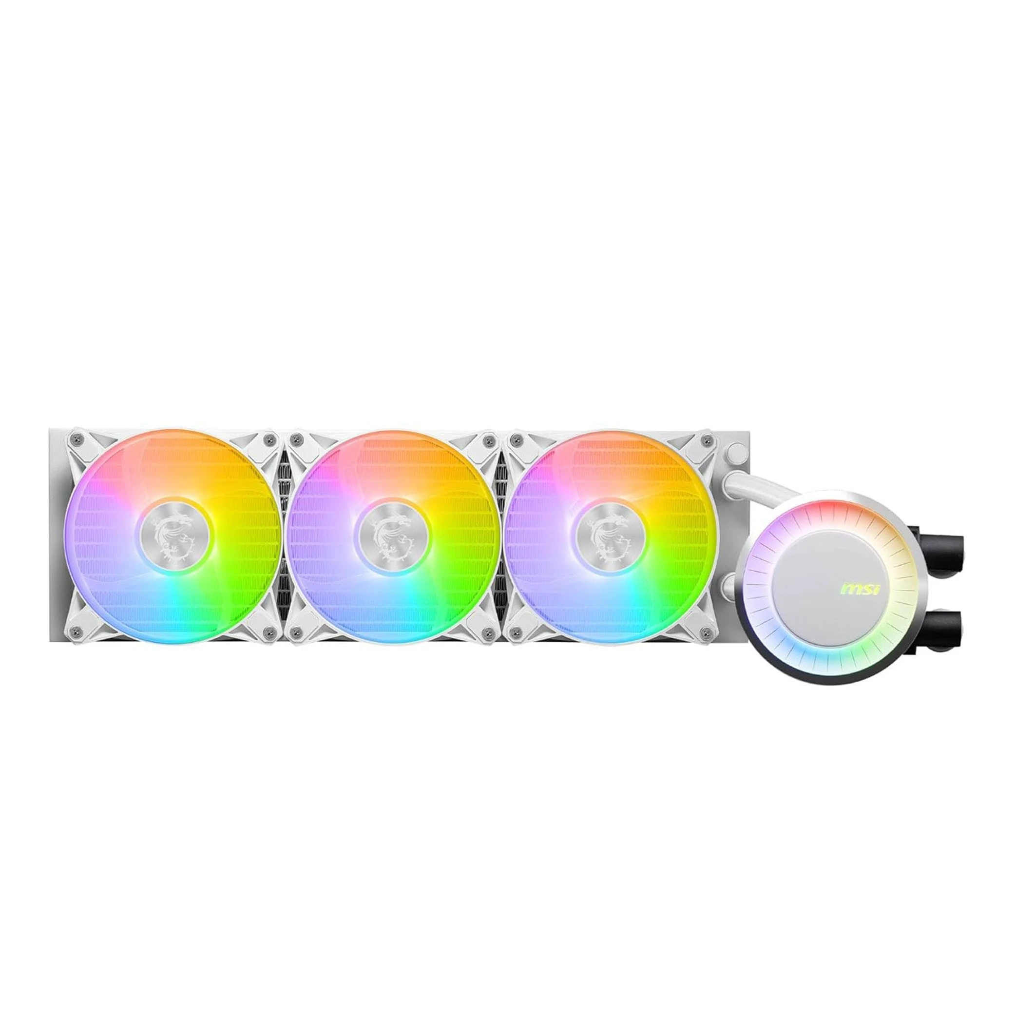 ساردکەرەوەی MSI Mag CoreLiquid E360 - ڕادێتەری 360 ملم - سەری خولاوە - پانکەکانی ARGB - پشتگیری سوکێتی ئینتێڵ و ئەی ئێم دی - سپی (157105157105) - image 2