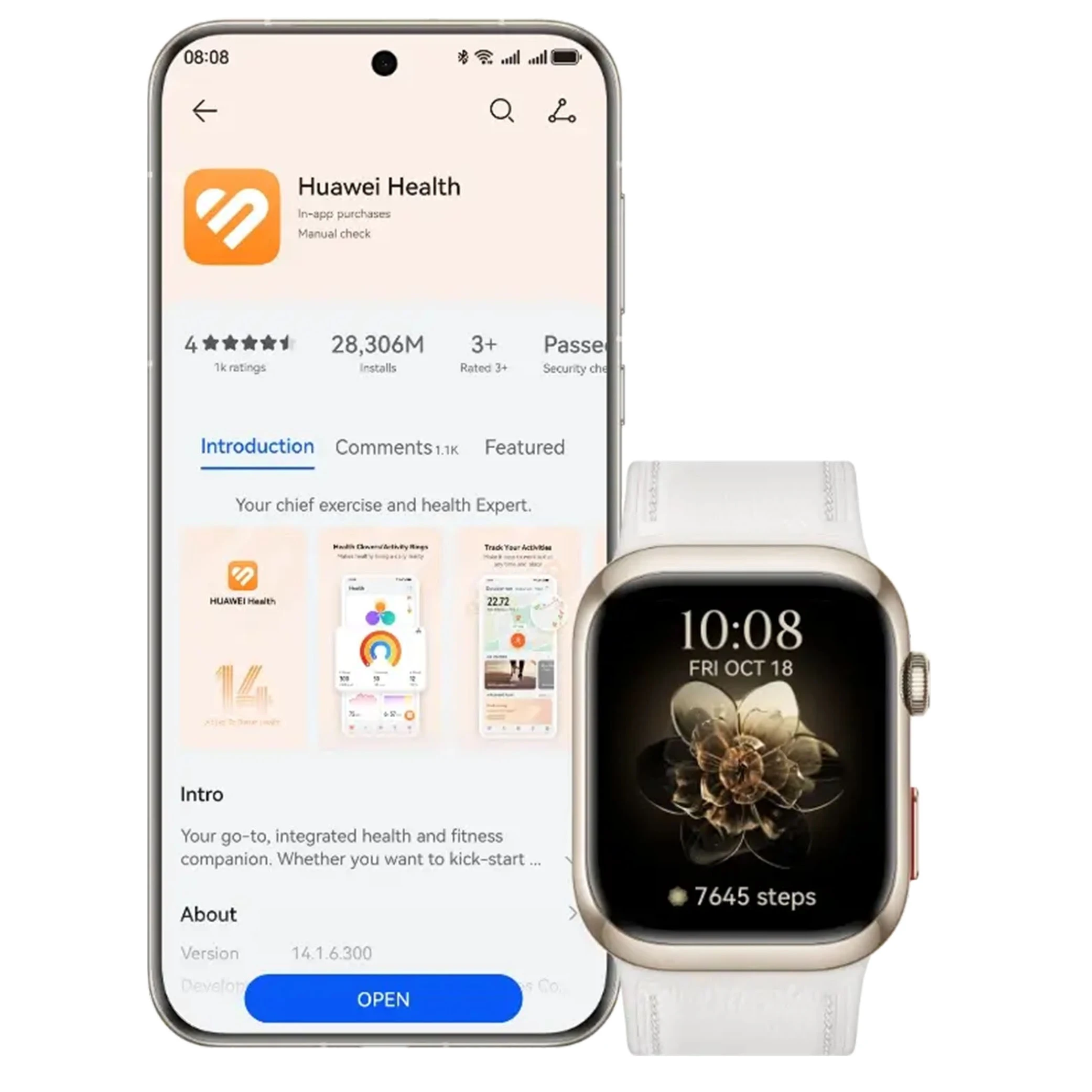 Huawei Watch D2 - 1.82 inch AMOLED Display - Up to 6 Days Battery - Blood Pressure Monitoring + Free Gift: Huawei Scale 3 (6942103131769) - image 4