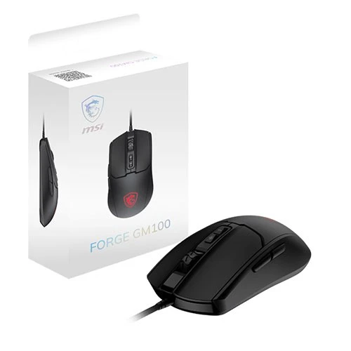 ماوسی یاری ئێم ئێس ئای فۆرج GM100 - تا 6400 دی پی ئای - وایەر - دیزاینی هاوتا - ڕەش (824142349427) - image 5 ماوسی یاری ئێم ئێس ئای فۆرج GM100 - تا 6400 دی پی ئای - وایەر - دیزاینی هاوتا - ڕەش (824142349427) - image 5