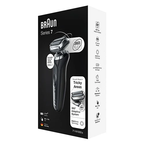 Braun Series 7 360° Flex 71-N1000s - Smooth Shave Even in Tricky Areas with AutoSense Technology - Black (4210201433804) - image 10