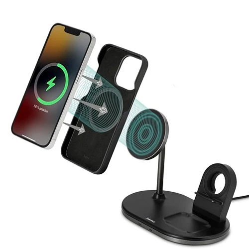 Hama MagCharge Multi-Charging Station 187272 - Wireless Fast Charging 15W - 3-in-1 Wireless -Magnetic Alignment - Safety Features - Black (4047443468499) - image 7 Hama MagCharge Multi-Charging Station 187272 - Wireless Fast Charging 15W - 3-in-1 Wireless -Magnetic Alignment - Safety Features - Black (4047443468499) - image 7