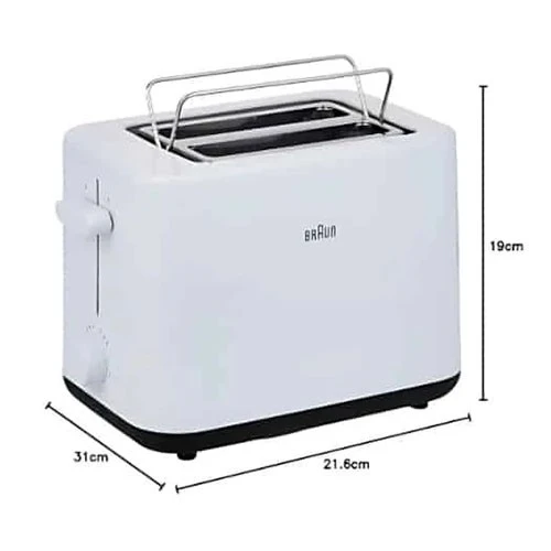 Braun Breakfast1 Toaster HT1010WH - 900W - 8 Browning Settings - Bun Warmer - White (8021098760166) - image 6