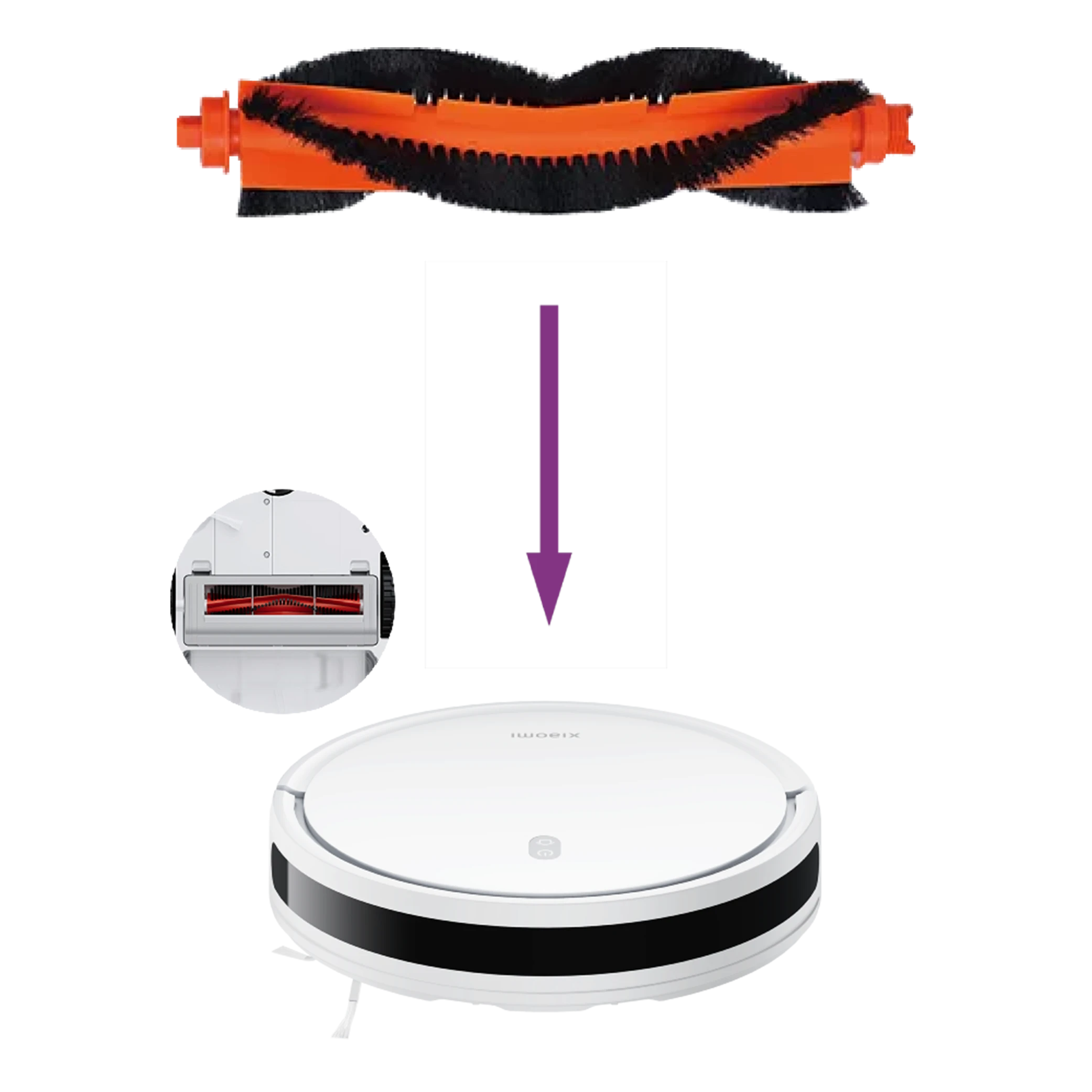 Xiaomi Robot Vacuum E10/E12/E10C Brush - Orange/Black (6941812707937) - image 1 Xiaomi Robot Vacuum E10/E12/E10C Brush - Orange/Black (6941812707937) - image 1