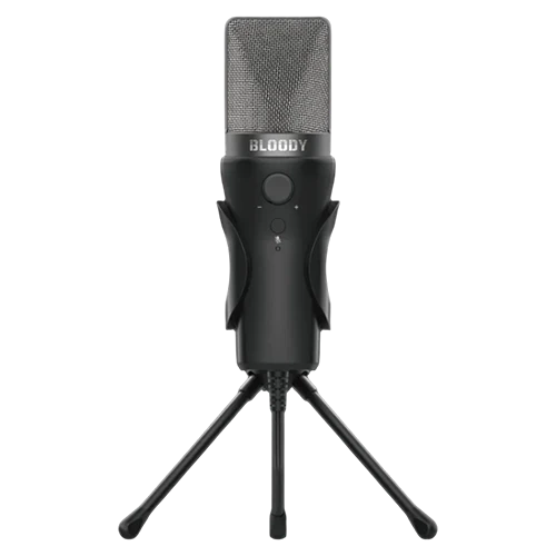 Bloody GM20 Gaming Microphone - 10mm Electret Condenser - Cardioid Pickup Pattern - Built-in Pop Filter - USB Wired - Black (4711421001571) - image 1