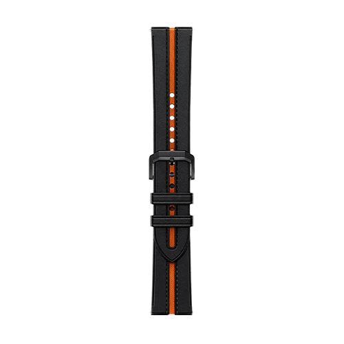Xiaomi Watch Black Orange Leather Strap ffff