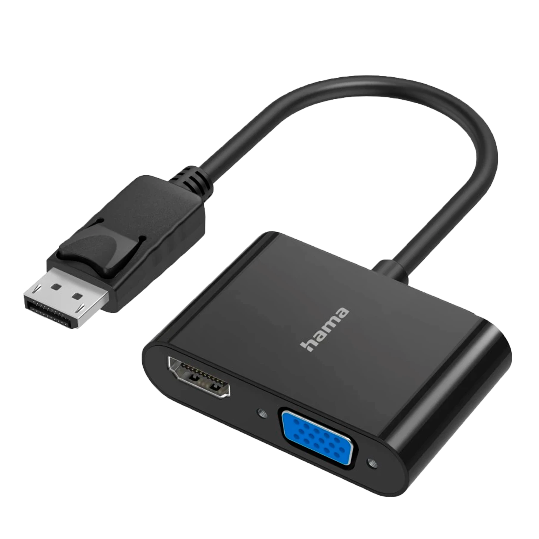 ئەداپتەری ڤیدیۆی هاما 200334 2 لە 1 DisplayPort Plug - VGA & HDMI Socket Ultra-HD 4K - ڕەش (4047443437365) - image 1