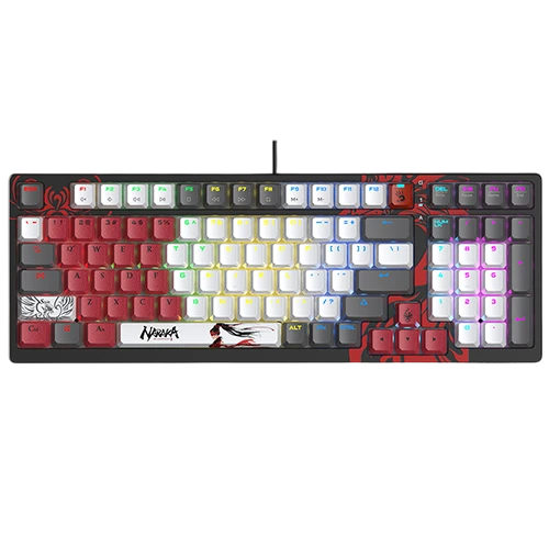 Bloody S98 Naraka Mechanical Gaming Keyboard - 98% - BLMS Red Plus - Wired - Hot-Swappable - White / Red (4711421000383) - image 1