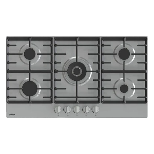 Gorenje Built in Gas Hob 90 cm GW9C51X - BigSurface Design - Cast iron ProGrids - Powerful Wok Burner - 5 Burners - Stainless Steel- Silver (3838782384035) - image 1