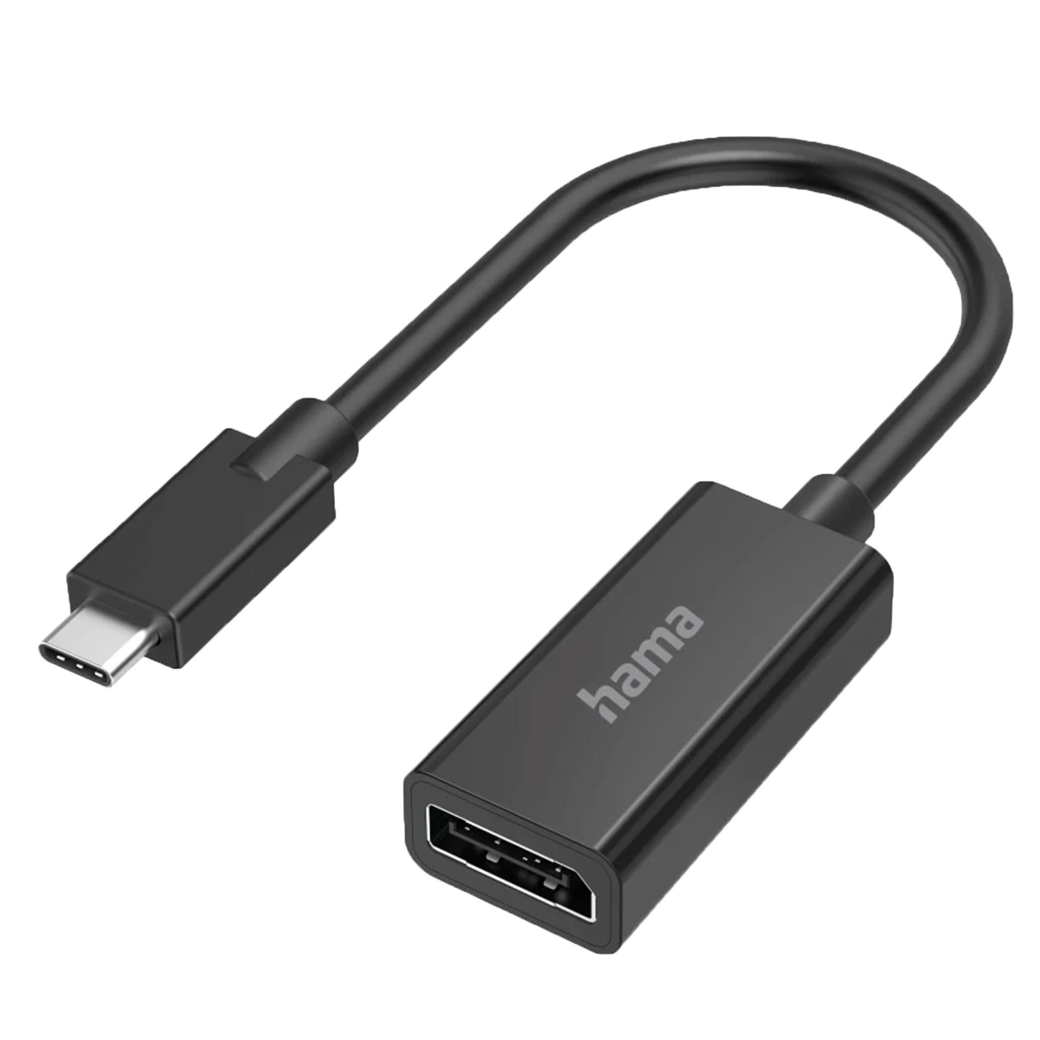 Hama Video Adapter 200314 USB-C Plug - Display Port Socket Ultra-HD 4K - Gold-Plated Connectors - Black (4047443437150) - image 1