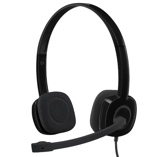 Logitech H151 Stereo Headset - 3.5mm Audio Jack Connection - In-line Volume/Mute Controls - Full Stereo Audio - Multi-Device Compatibility - Noise-Cancelling Rotating Mic - Black (5099206057333) - image 1 Logitech H151 Stereo Headset - 3.5mm Audio Jack Connection - In-line Volume/Mute Controls - Full Stereo Audio - Multi-Device Compatibility - Noise-Cancelling Rotating Mic - Black (5099206057333) - image 1