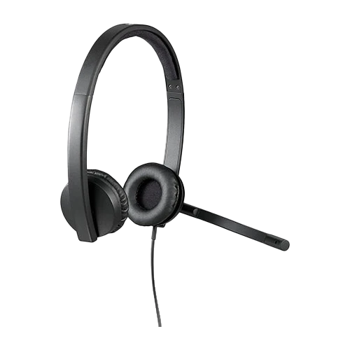 سماعة رأس لوجيتك H570e ستيريو USB - توصيل وتشغيل USB-A - معالجة الإشارة الرقمية (DSP) ومعادل صوت ديناميكي - ميكروفون ثنائي الاتجاه عازل للضوضاء - أسود (5099206053304) - image 1