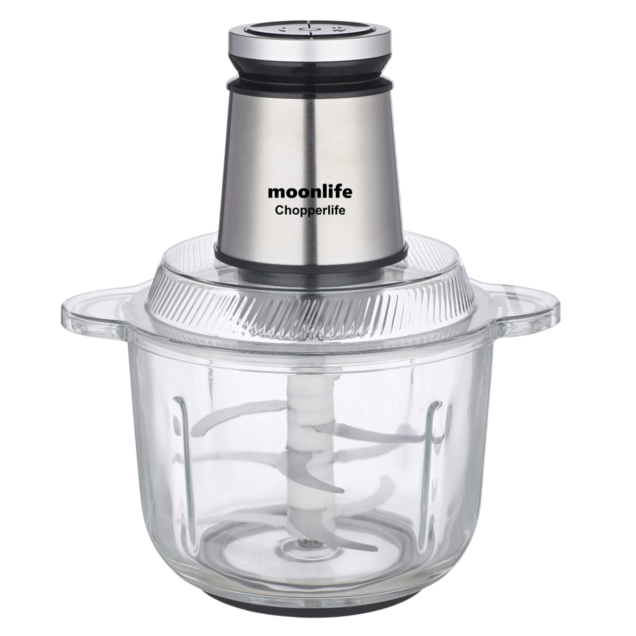 Moonlife Glass Chopper MF329 Chopperlife - 600W - 3L Thick Glass Bowl - Silver (8682079451734) - image 1