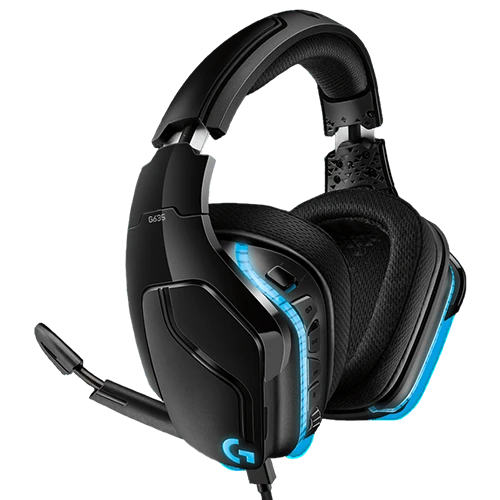Logitech G635 Gaming Headset - 50mm Pro-G Drivers - LIGHTSYNC RGB - DTS Headphone:X 2.0 - Immersive 3D Soundscape - 6mm Flip-to-Mute Mic - Black (5099206081925) - image 1