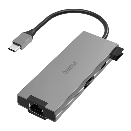 Hama USB-C Hub 200109  Multiport 5in1 Ports - 4K HDMI Output - Gigabit Ethernet - Fast Data Transfer - Grey (4047443436818) - image 1