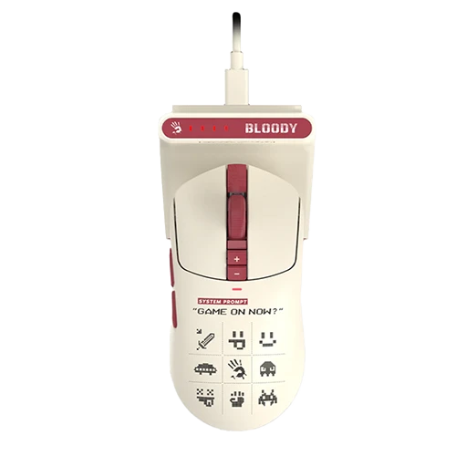 Bloody R72 Ultra Duo Dual Mode Wireless Gaming Mouse - 20,000 CPI - Wireless - Alpha 20K Engine - Pixels Red (4711421002257) - image 1